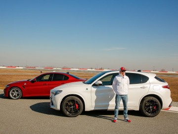 Kimi R&auml;ikk&ouml;nen i Antonio Giovinazzi na torze w Balocco