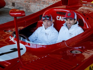 Kimi R&auml;ikk&ouml;nen i Antonio Giovinazzi na torze w Balocco