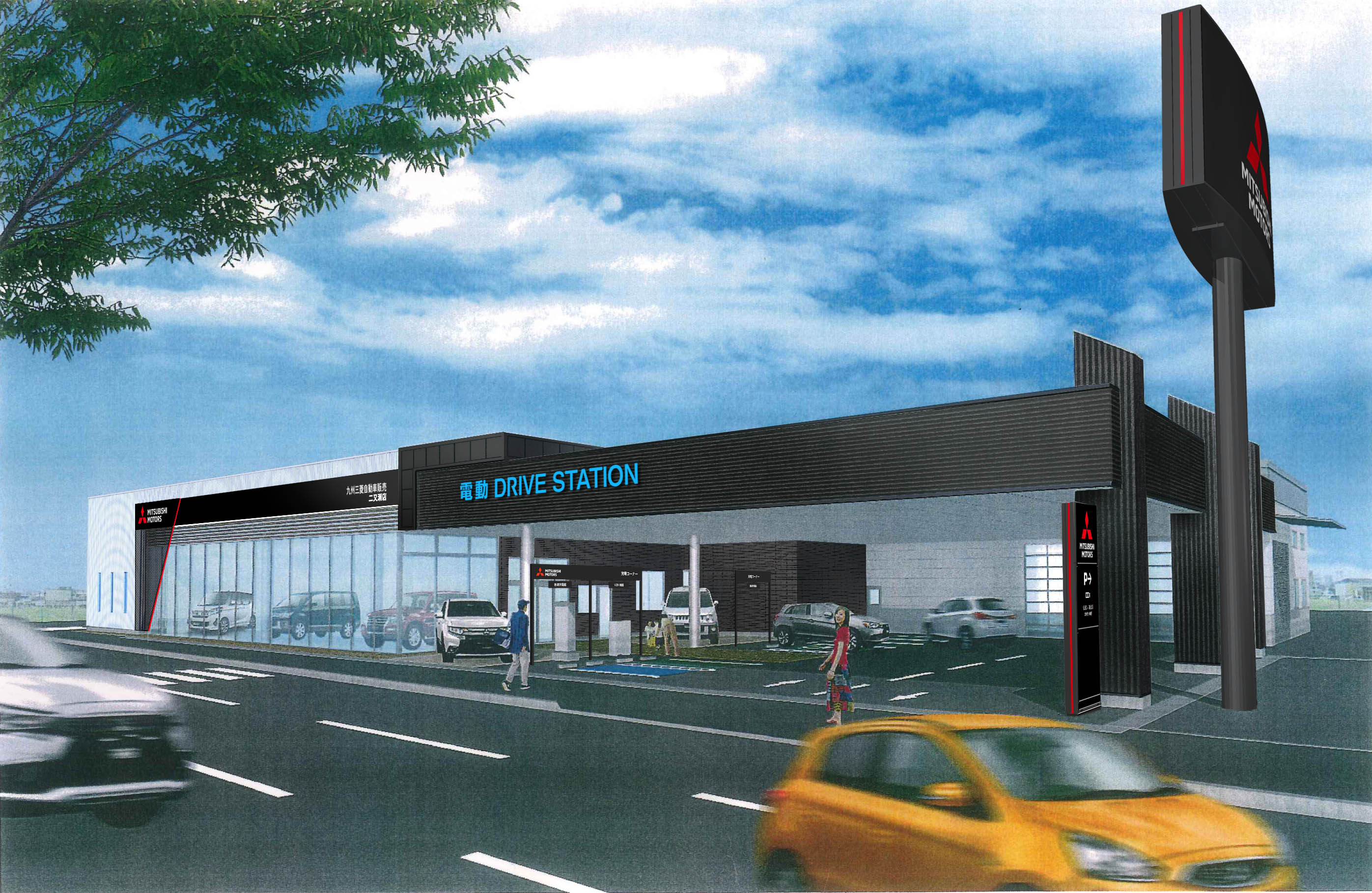 Samowystarczalny energetycznie salon Mitsubishi