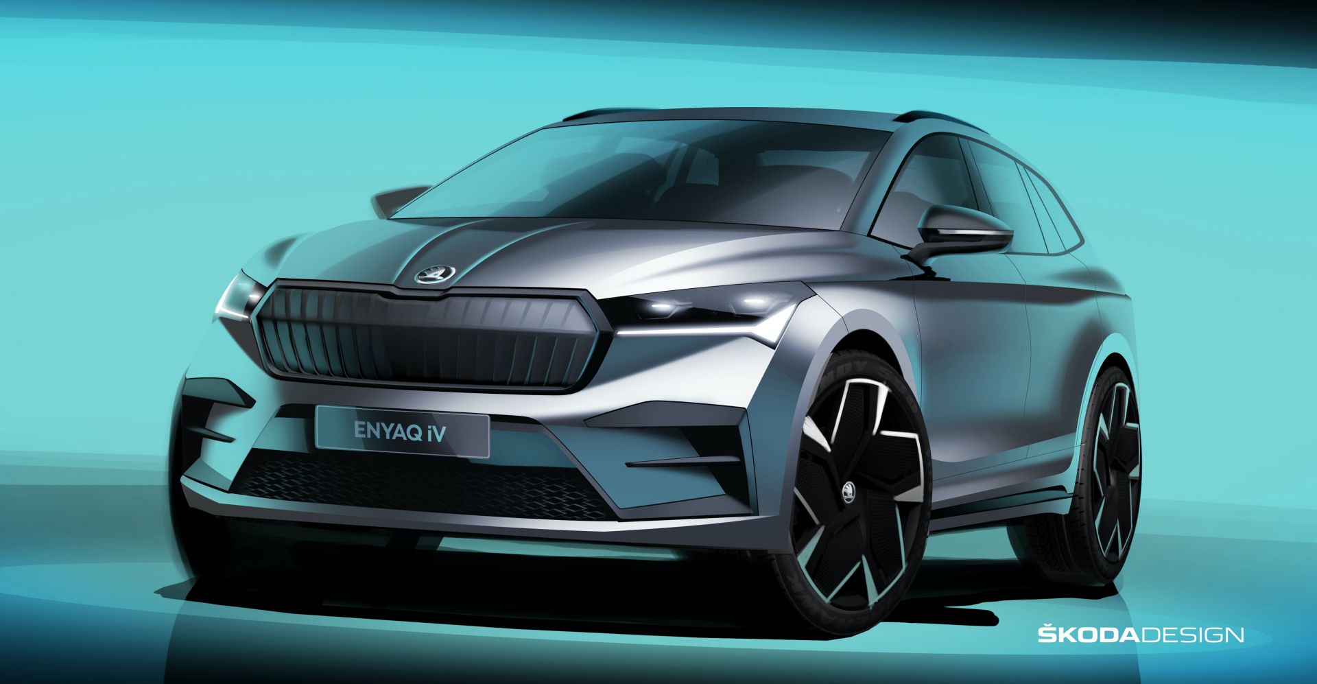 Skoda Enyaq iV na szkicach