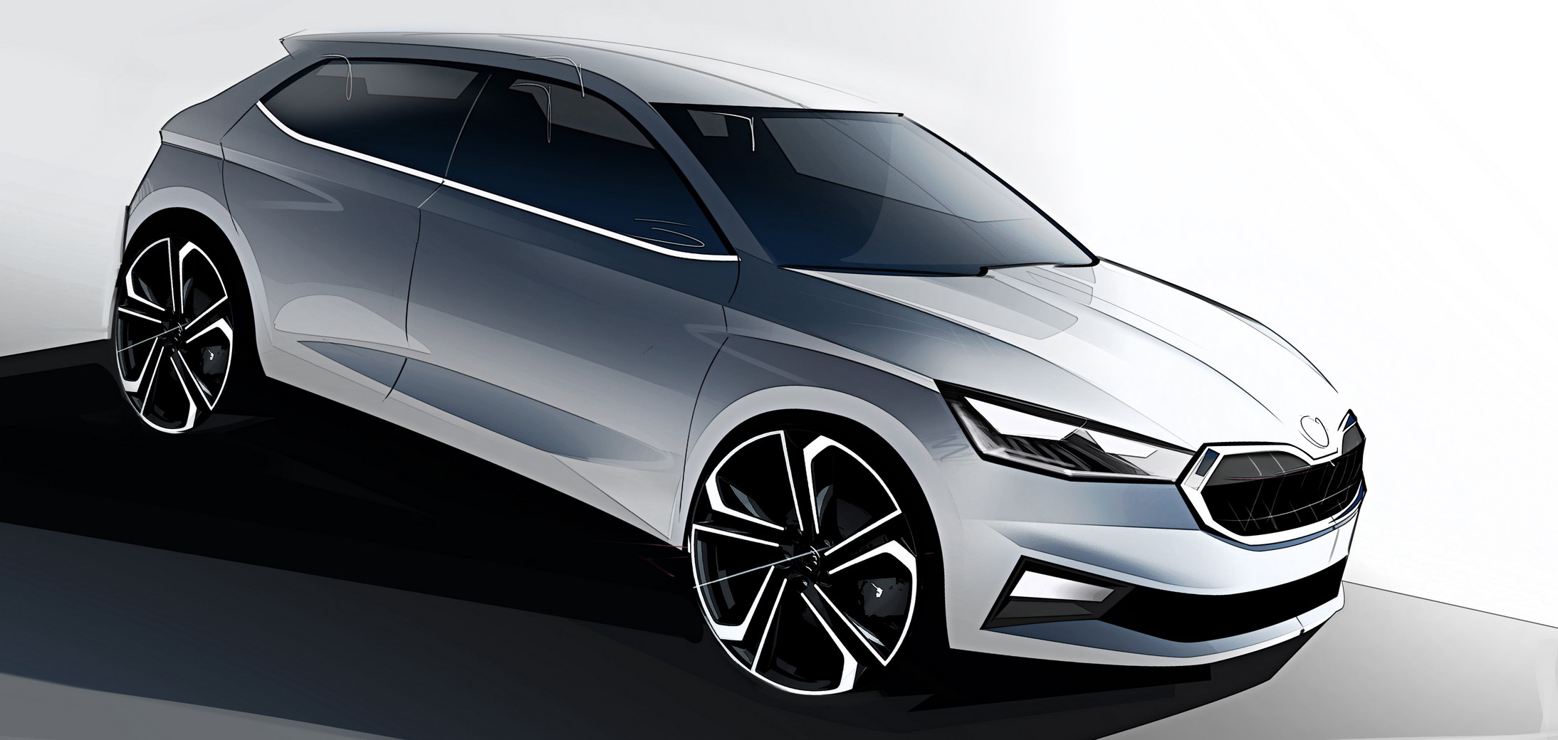  Nowa Skoda Fabia na szkicach