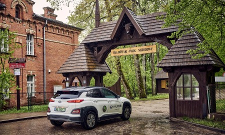 Elektryczny Hyundai w Parku Białowieskim
